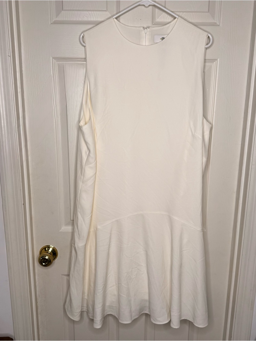 Banana Republic Ivory Sleeveless Drop Waist Ruffle Dress XXL NWT Lined - Picture 2 of 7